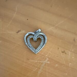 Elegant Silver Heart Pendant EUC